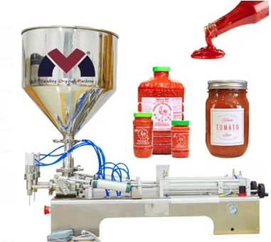 トマトソースとハチミツ風味の半自動ガラスボトルジュース充填機
